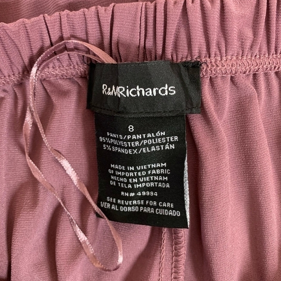 3-Pcs Pants Suit R&M Richards Donna Metallic Lace Tank Top Pants Lace Jacket Set - Picture 11 of 11